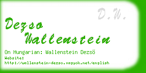 dezso wallenstein business card